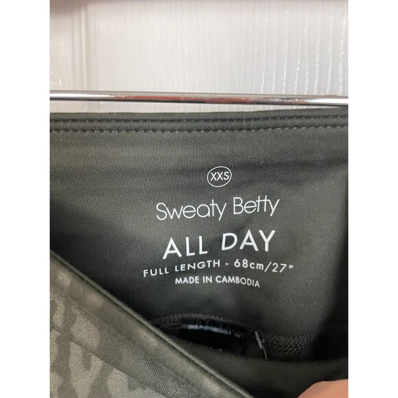 NEW Sweaty Betty All Day Women XXS Green Athletic Leggings full Length Stretch - Picture 7 of 8